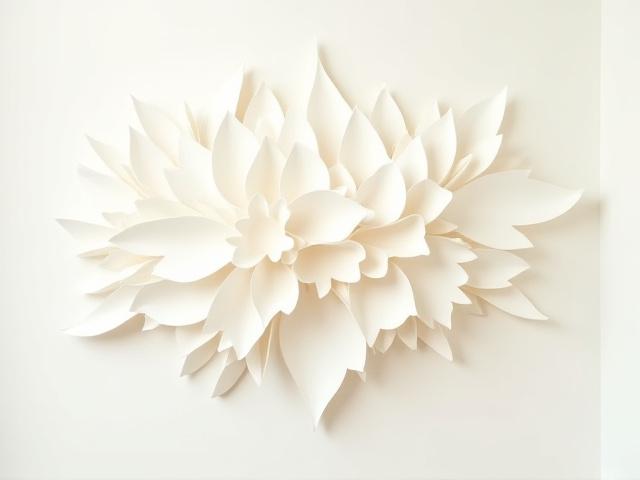 Art du papier sculptural pour une installation murale